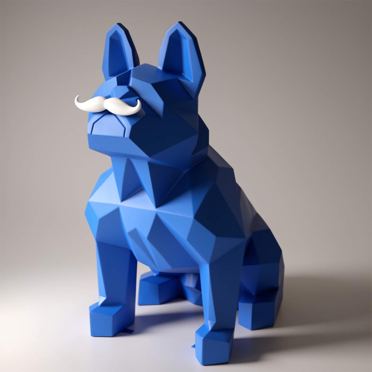 Lowpoly Figur Französische Bulldogge einfarbig – Bild 3