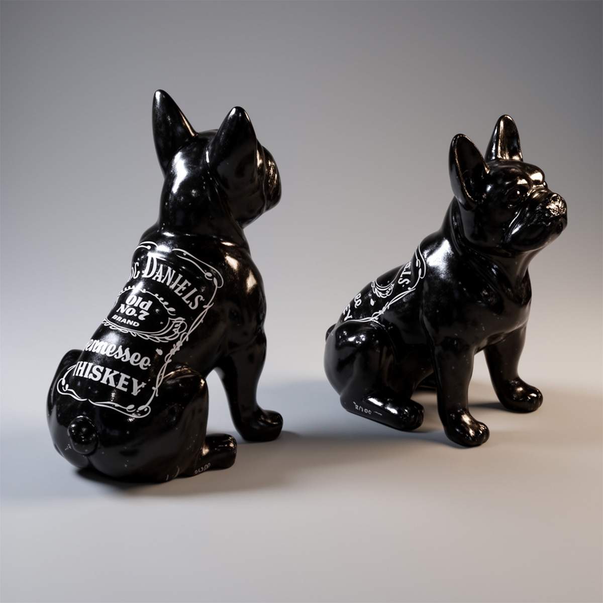 Mittlere Dekorative Bulldogge Sitzend Figur – Bild 4