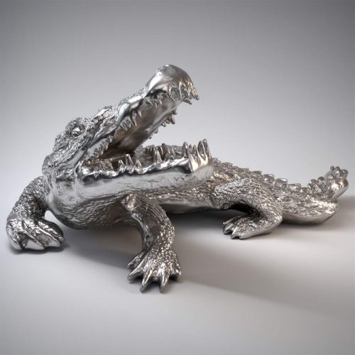 Krokodil Glasfaser Deko -Figuren - Einfarbig
