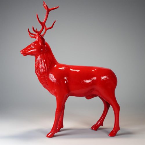 Hirsch Lebensgroß Deko Tierfigur - Einfarbig