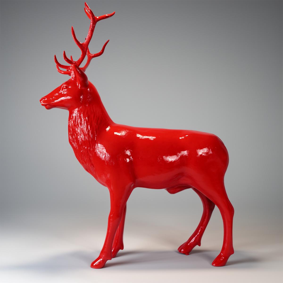 Große Dekorative Hirsch Figur