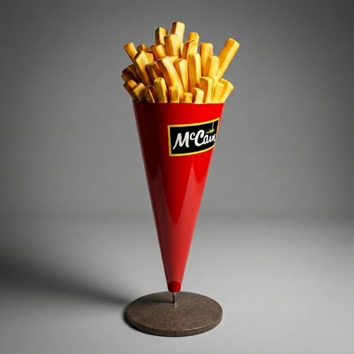 Werbe Pommes Auf Mobiler Basis Figur