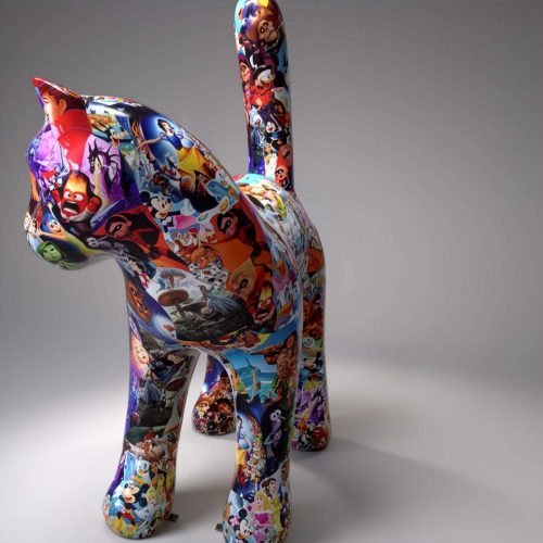 Große Katze Pop-Art Glasfaser-Figuren
