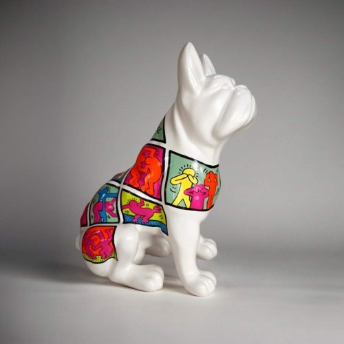 Dekorative Pop-Art-Skulptur Bulldogge SITZEND