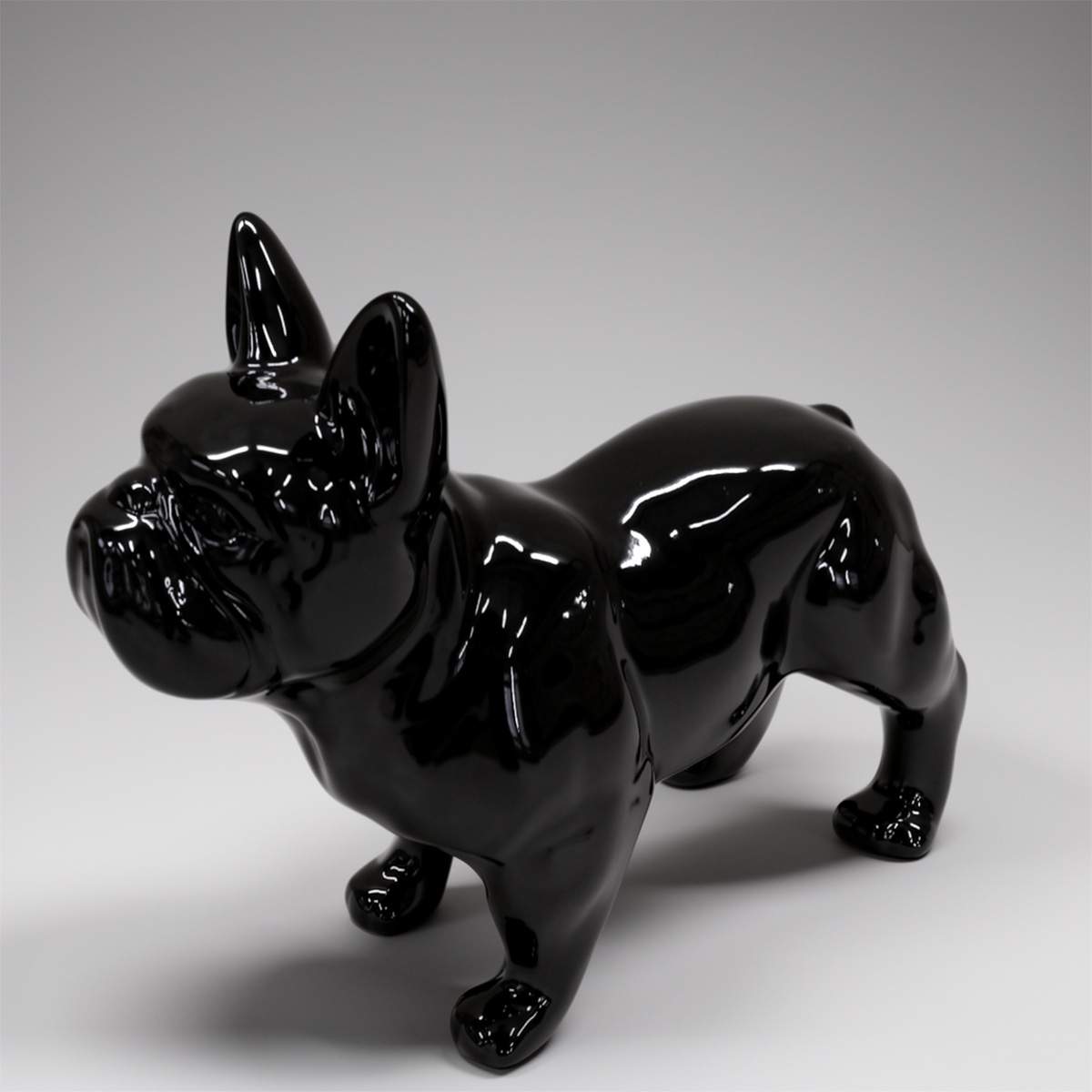 Kleine Dekorative Französische Bulldogge Stehend Einfarbig Figur