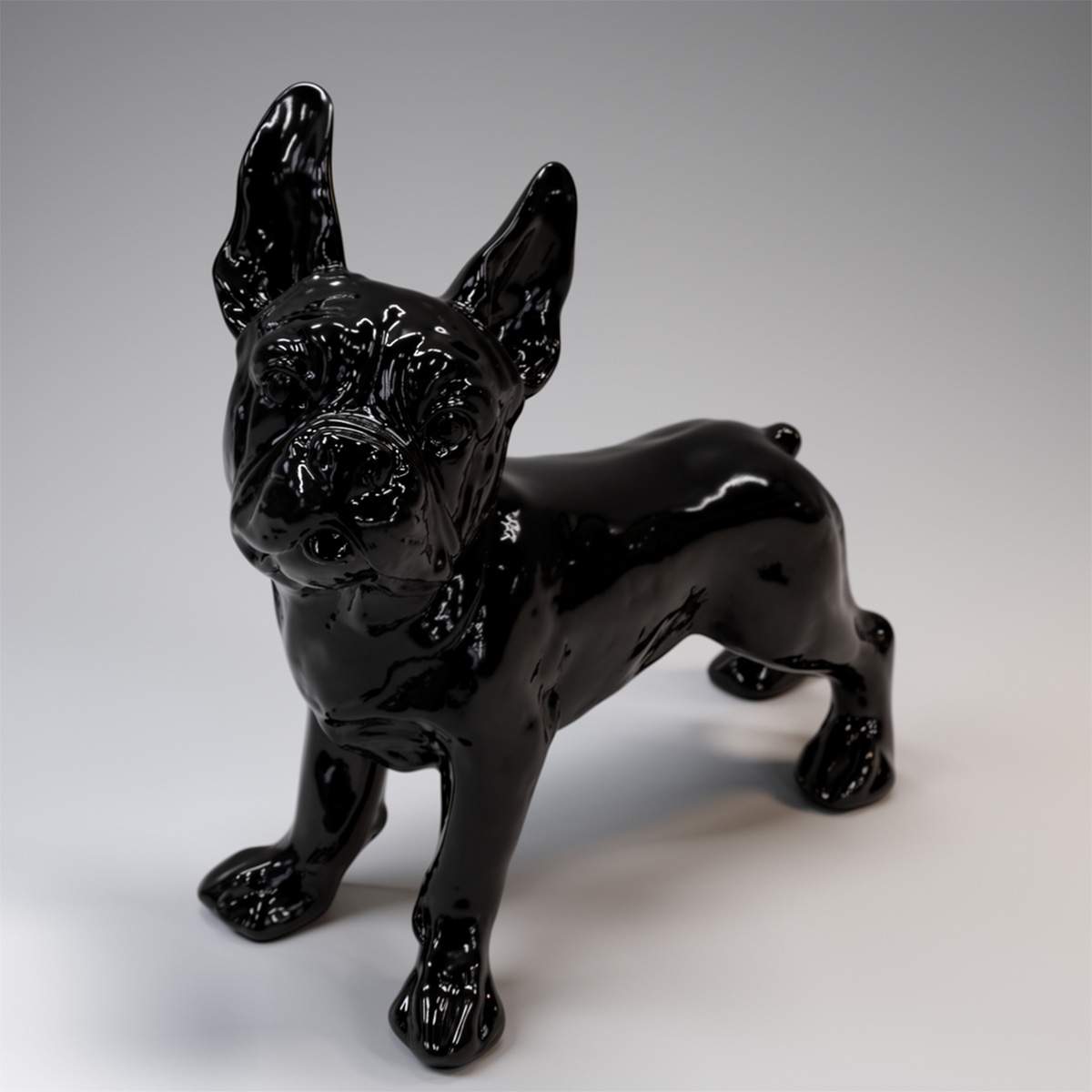 Kleine Dekorative Französische Bulldogge Figur