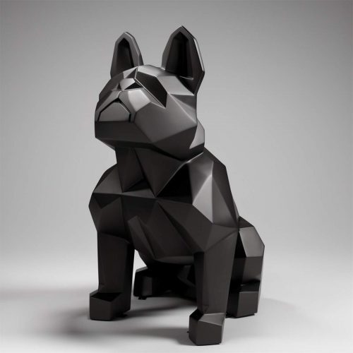 Geometrischer einfarbiger Französischer Bulldogge Hund