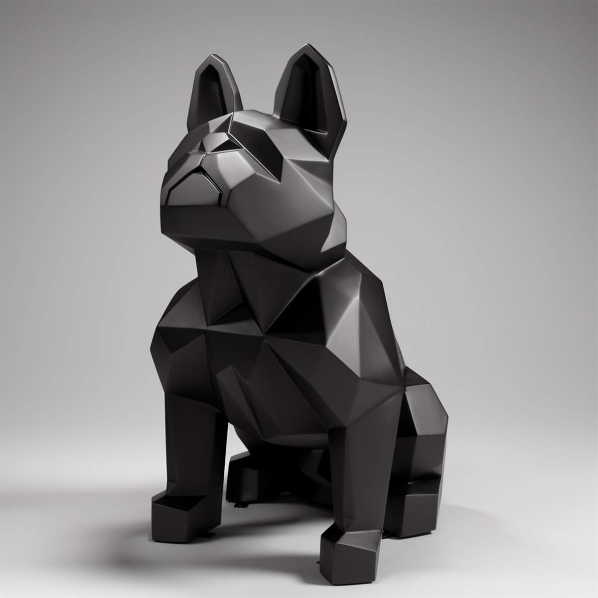 Lowpoly Figur Französische Bulldogge einfarbig