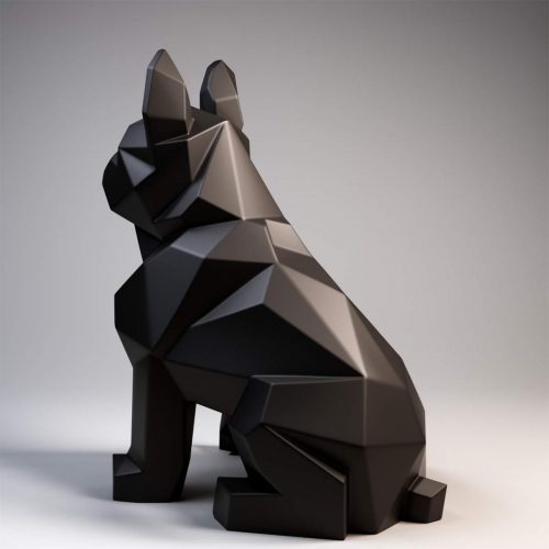 Geometrischer einfarbiger Französischer Bulldogge Hund
