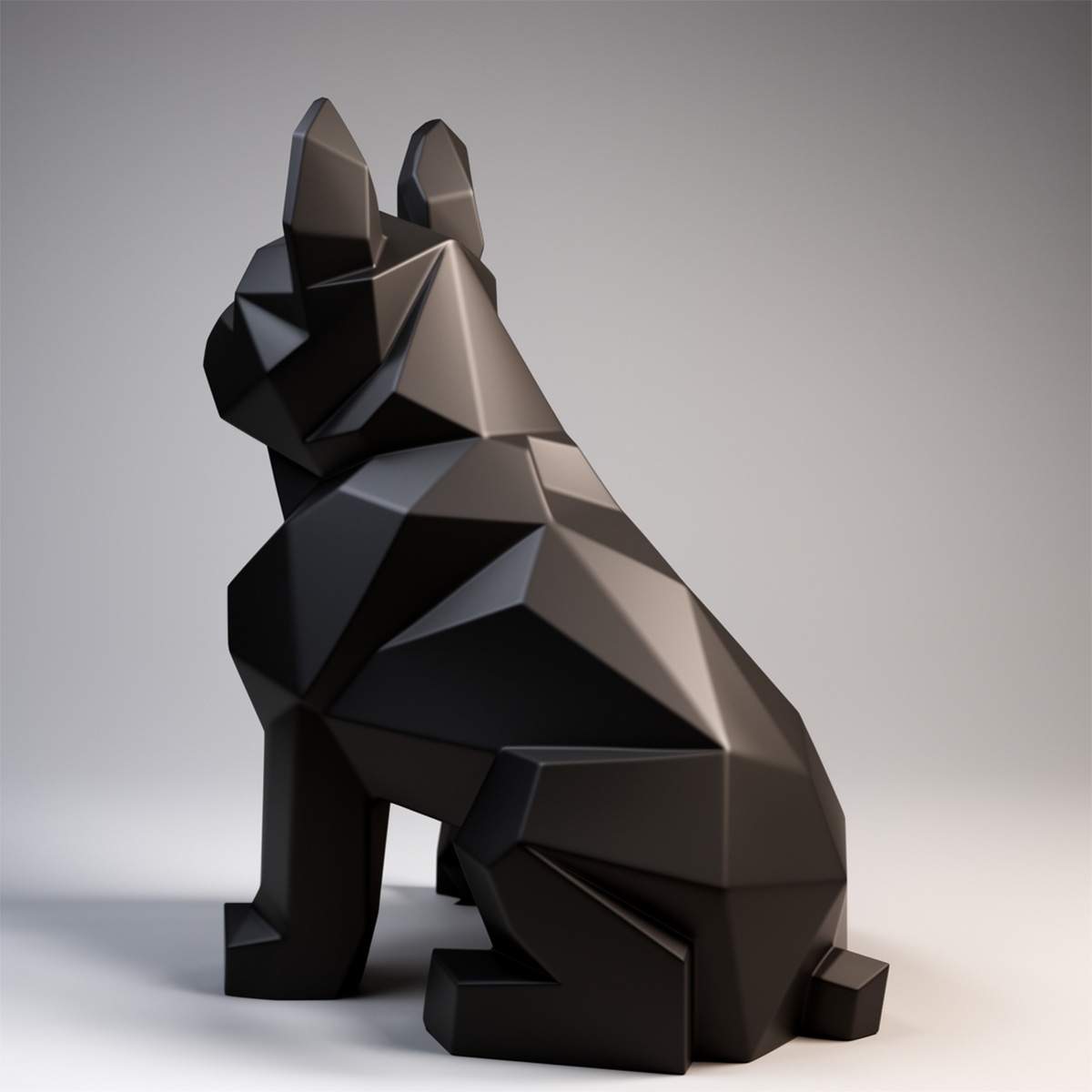 Lowpoly Figur Französische Bulldogge einfarbig – Bild 2