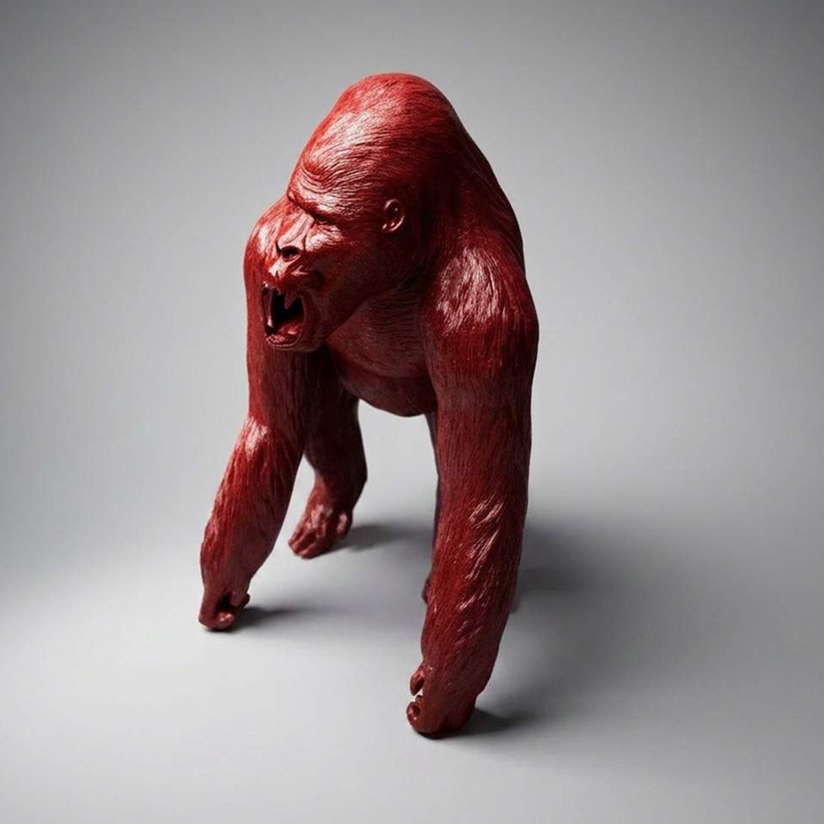 Große Dekorative Gorilla Einfarbig Figur – Bild 2