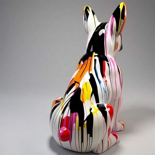 Hund - Sitzende Bulldoggenfigur SL, Mehrfarbige Version
