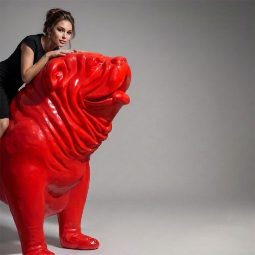 Riesie Bulldogge Glasfaser -Figuren - Einfarbig