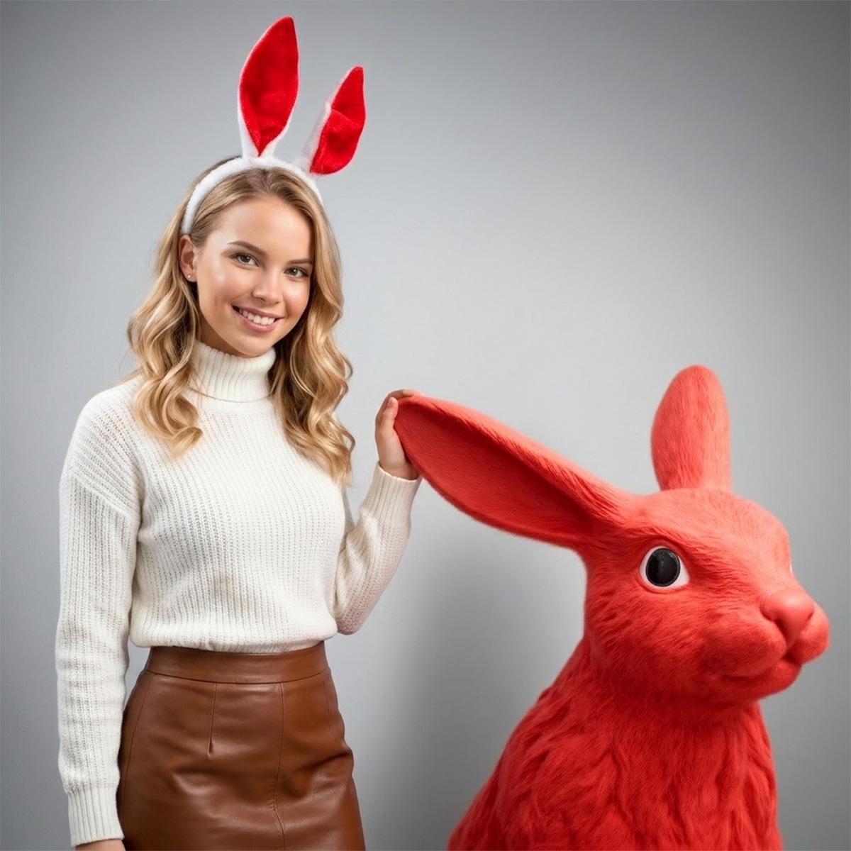 Große Dekorative Kaninchen Sitzend Figur – Bild 2