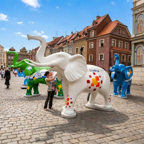 Große Eleefantenfigur - Tierfigur aus Glasfaser