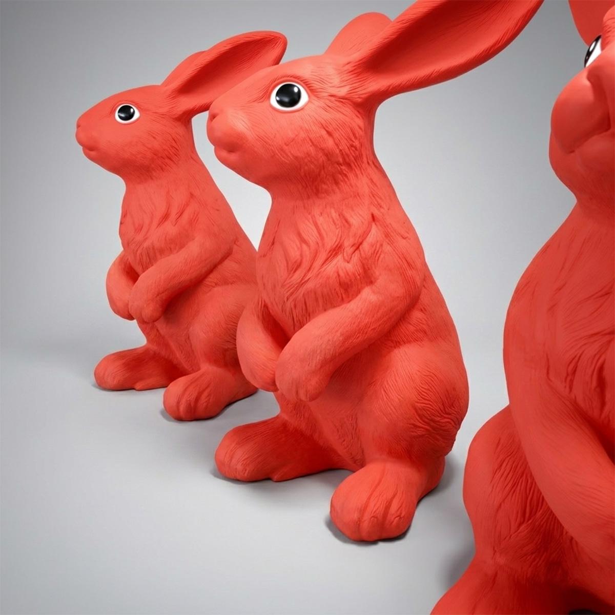 Große Dekorative Kaninchen Sitzend Figur – Bild 5