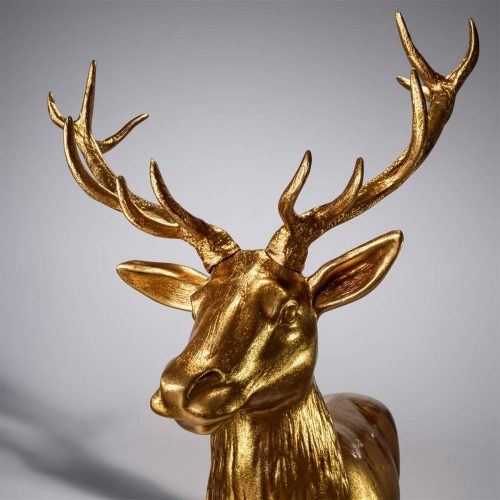 3D Dekorationsfigur - Großer Hirsch Gold Glitzer
