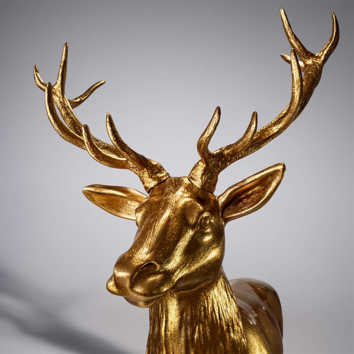 3D Dekorationsfigur - Großer Hirsch Gold Glitzer