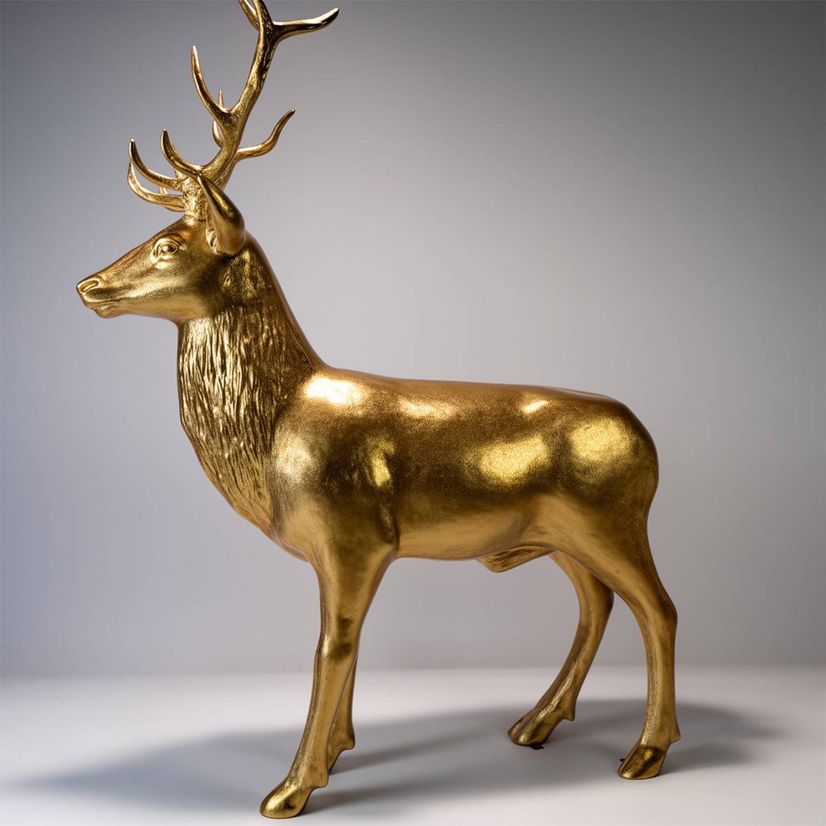 3D Dekorationsfigur - Großer Hirsch Gold Glitzer – Bild 4
