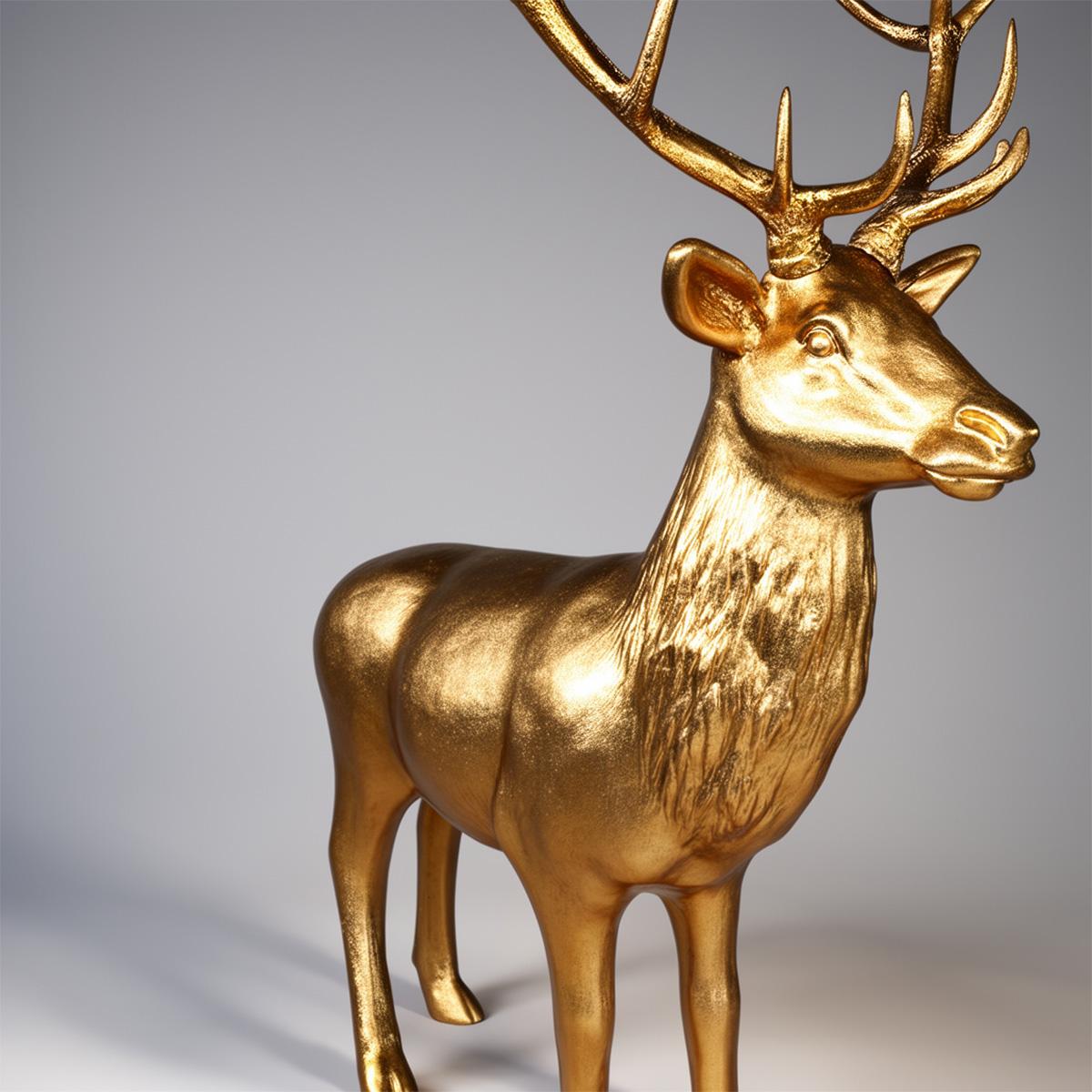 3D Dekorationsfigur - Großer Hirsch Gold Glitzer – Bild 3