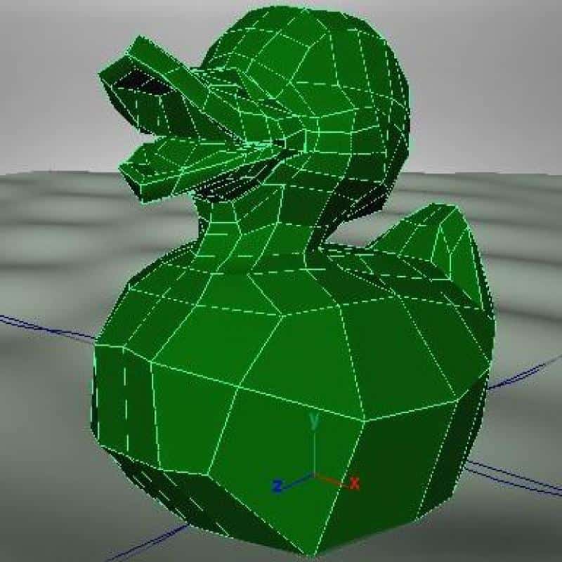 Große Ente 2 Zielony, trójwymiarowy model geometryczny kaczki.