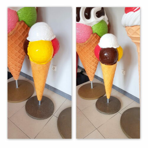 Figura reklamowa 3D, lody gałkowe małe
