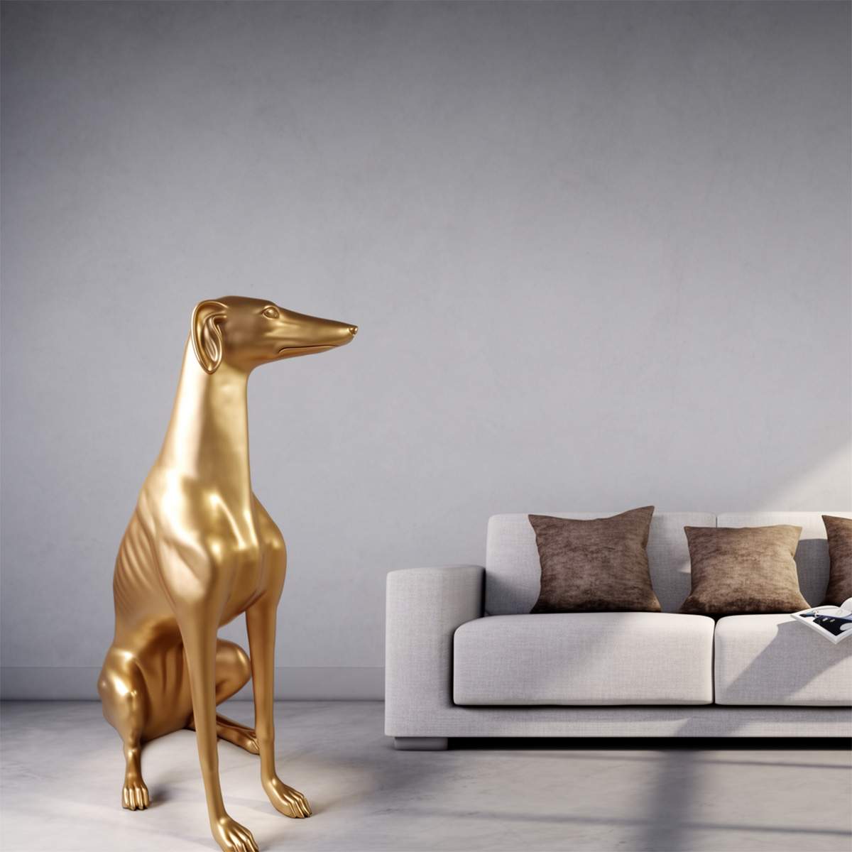 Große Dekorative Greyhound Gold Figur – Bild 3
