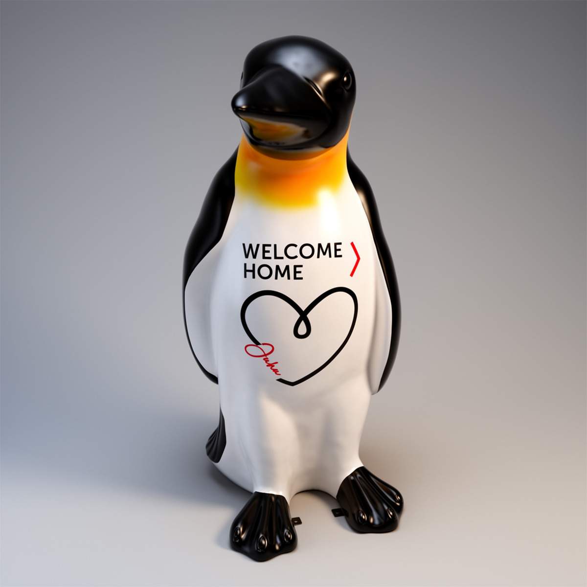 Große dekorative Pinguinfigur aus Glasfaserlaminat – Bild 2