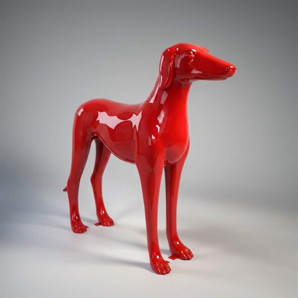 Mittlere Dekorative Greyhound M Einfarbig Figur – Bild 3