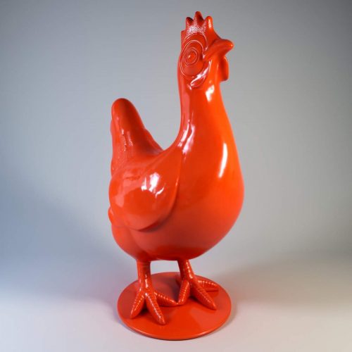 Große Glasfaser Huhn Werbefigur