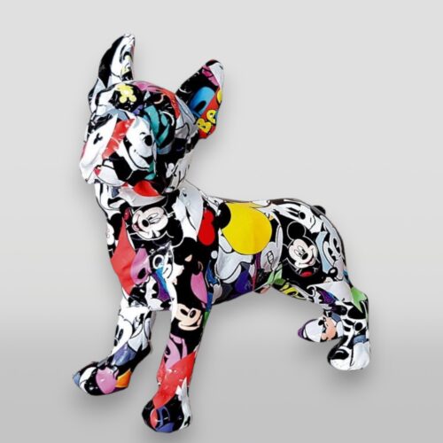 Figurka dekoracyjna pop-art, mały pies bulldog francuski