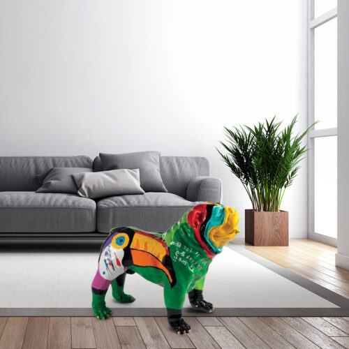 Figura dekoracyjna pies bulldog usa średni -  pop-art