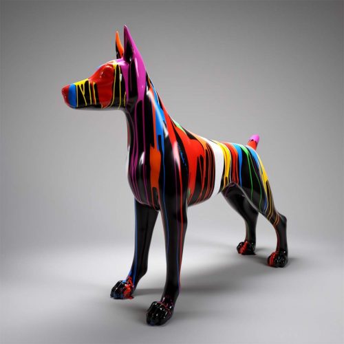 Dobermann Stehend Glasfaserfigur Rebellion