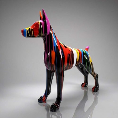 Dobermann Stehend Glasfaserfigur Rebellion