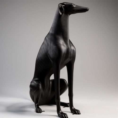 Große Figur Schwarzer Greyhoundhund