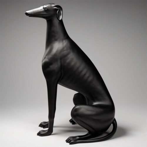 Große Figur Schwarzer Greyhoundhund