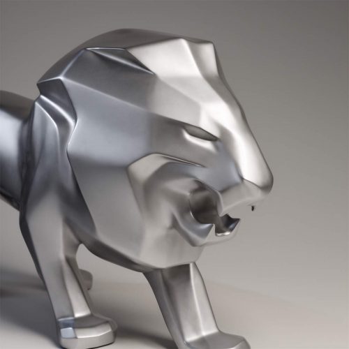 Exclusive Lion Figure - Silver Gloss