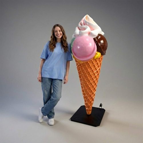 Große Eiswaffel Werbefigur Eiscafe Deko Aufteller