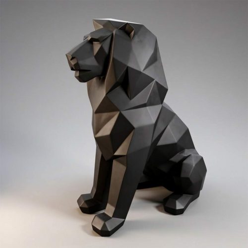 Geometrische Löwenskulptur Einfarbige -Figuren
