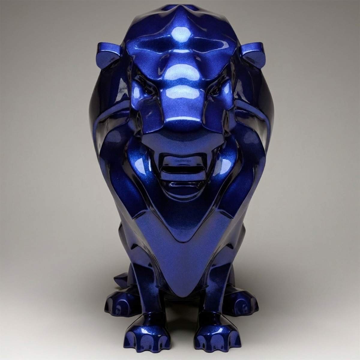 Große Low-Poly Löwe Metallic Figur – Bild 3