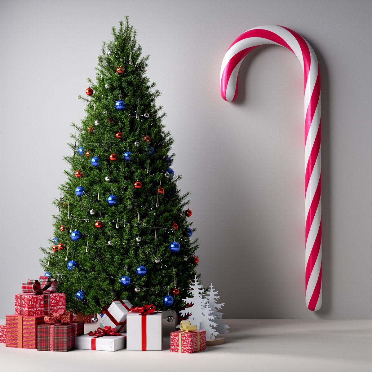 Hängende halbe Weihnachts-Zuckerstange