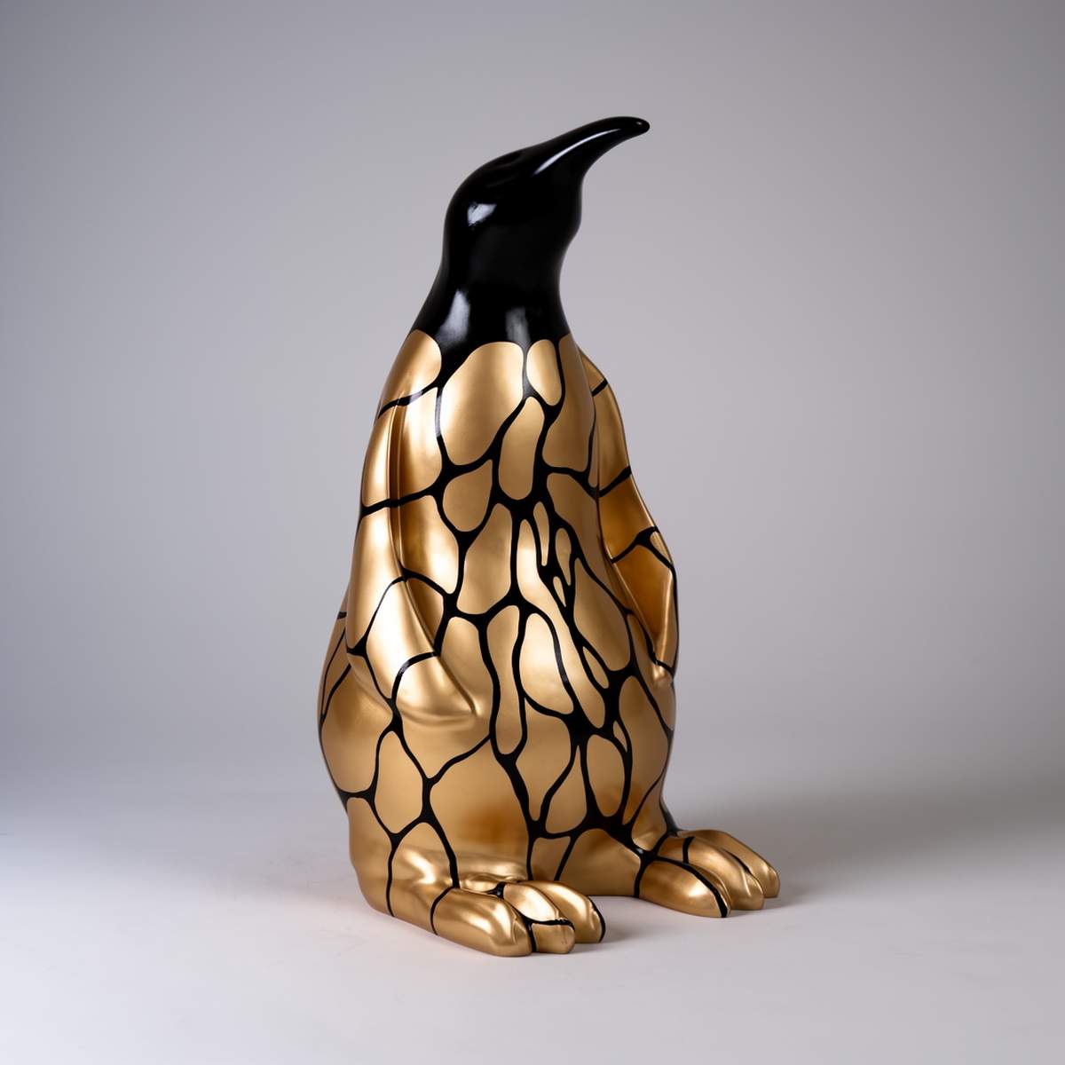 Dekorative Pinguin 100 cm Goldene Flecken Figur