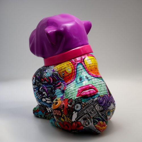 Bulldog Angelo 60 cm Hund - Graffiti