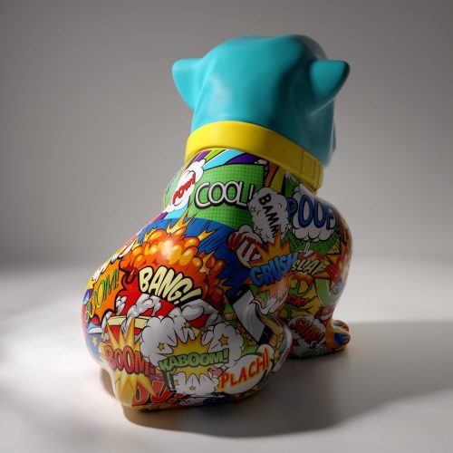 Bulldog Angelo 60 cm Hund - Pop Art