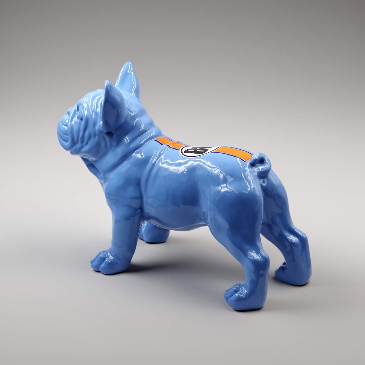 Dekorative Bulldogge Juki M Stehend Einfarbig Mit Aufkleber Figur – Bild 2