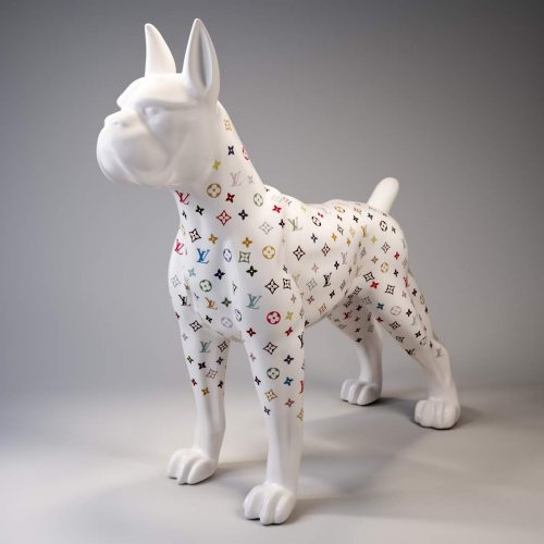 Große Boxerhund-Figur - Monogramm