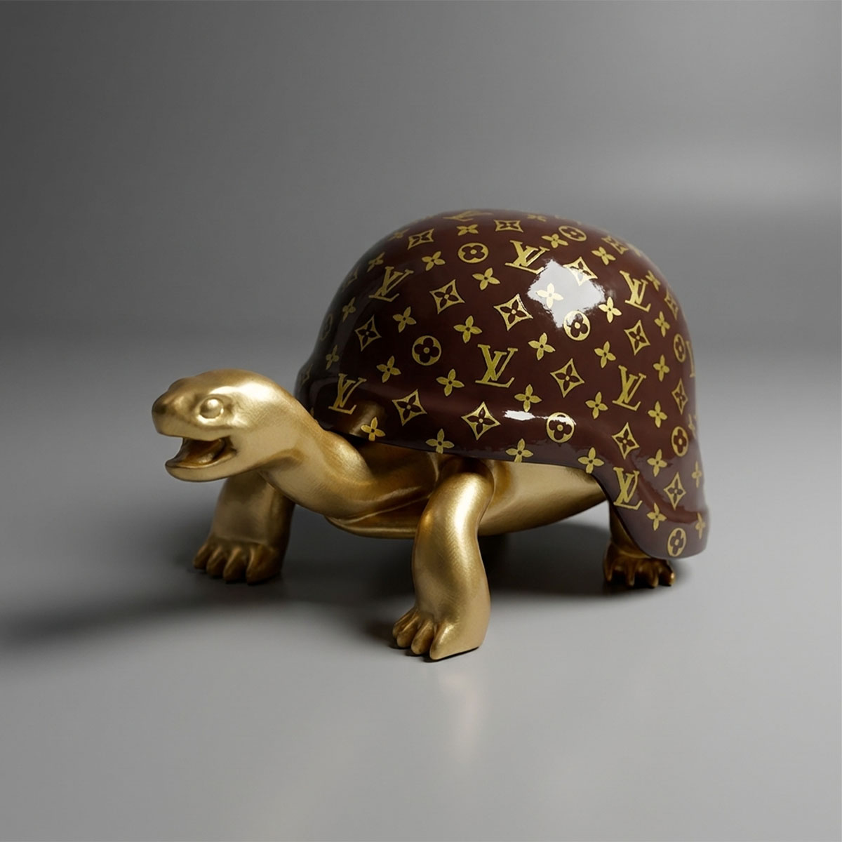 Dekorative Schildkröte W Kasku Mit Monogramm Gold Figur