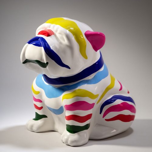 Bulldog Angelo 60 cm Hund - Streifen