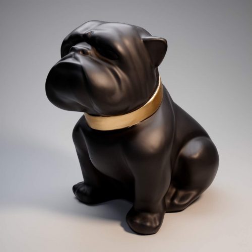 Bulldog Angelo 60 cm Hund - Mattenmalerei