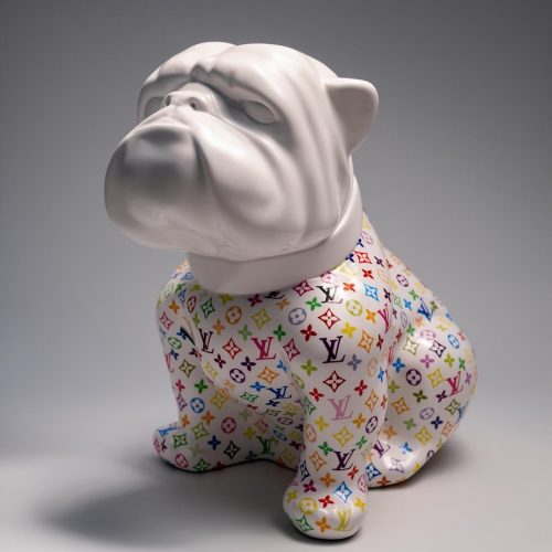 Bulldoggenhund Angelo 60 cm – Bunter Monogramm